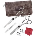 Olivia Garden XL 6 inch Barber Shear & Thinner Set 6 pc.